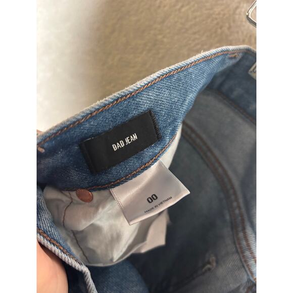 Express Womens Distressed Straight Leg Dad‎ Jean 100% Cotton Size 00 - Picture 5 of 6